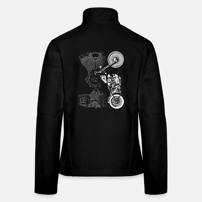 Motorrad, Biker, Motor, V-Twin, Biker Frauen Softshelljacke