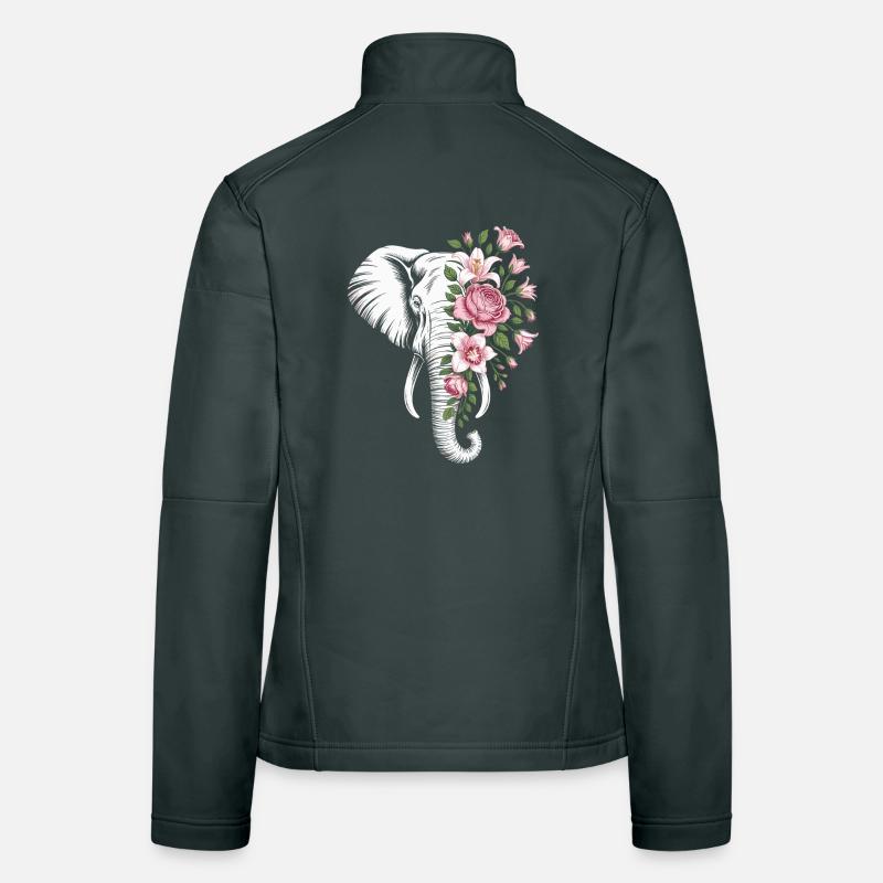 Blumiger Elefant Frauen Softshelljacke