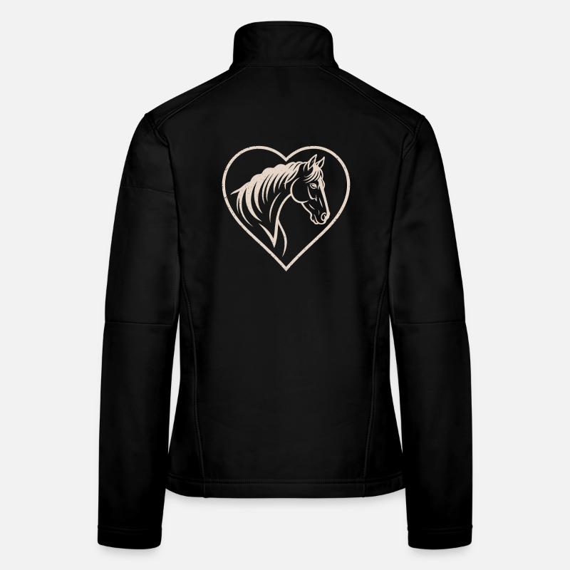 Silhouette de cœur et de cheval Veste en tissu softshell Femme