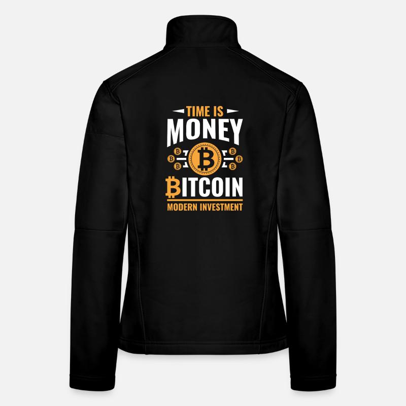 Bitcoin Le temps est un motif d’argent Veste en tissu softshell Femme