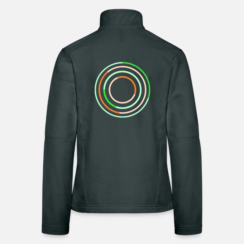 Abstract Circular Line Art Design Women's Softshell Jacket