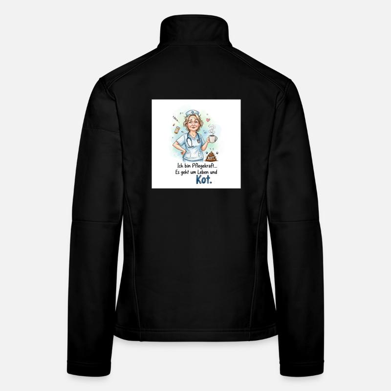 Caregiver Humorous Design with Coffee Women's Softshell Jacket