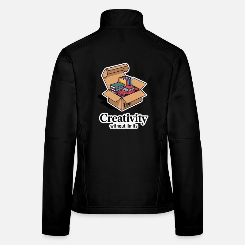 Books and Car in Cardboard Box Design Women's Softshell Jacket