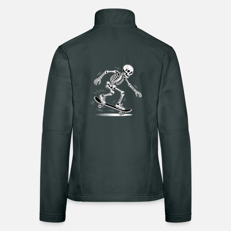 Skull Skeleton Skateboard Design Women's Softshell Jacket