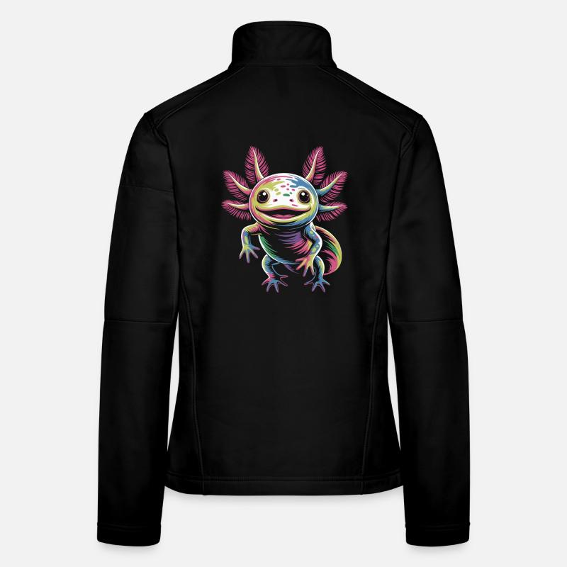 Farbenfroher Axolotl Frauen Softshelljacke