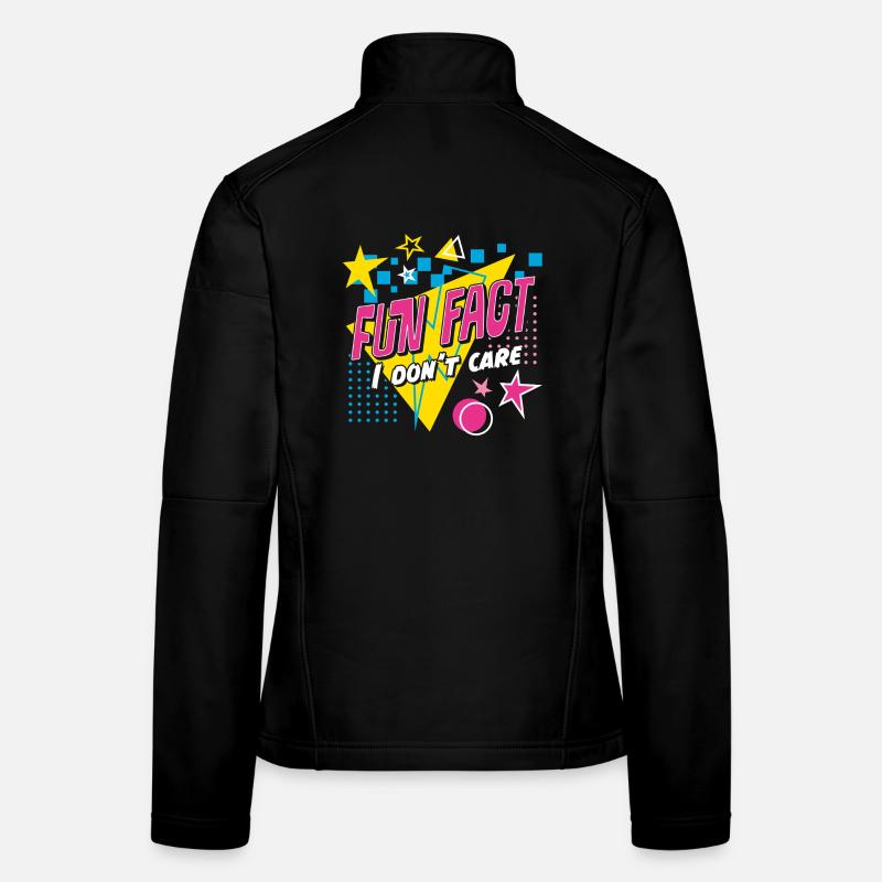 Fun Fact I Don't Care 80er Retro Ironisch Frauen Softshelljacke