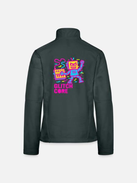 Glitchcore ! - Veste en tissu softshell Femme - noir - Dos