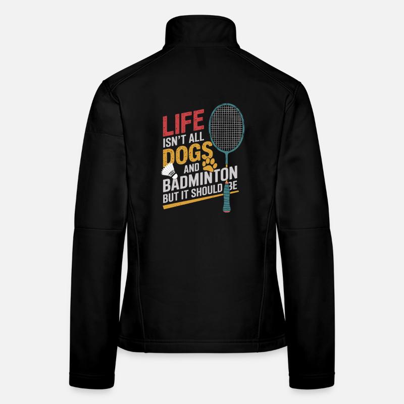 Hund und Badminton Frauen Softshelljacke