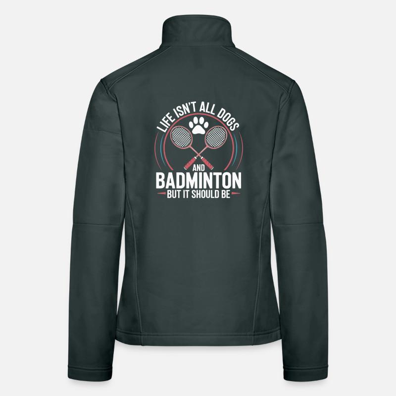 Chiens et badminton Veste en tissu softshell Femme