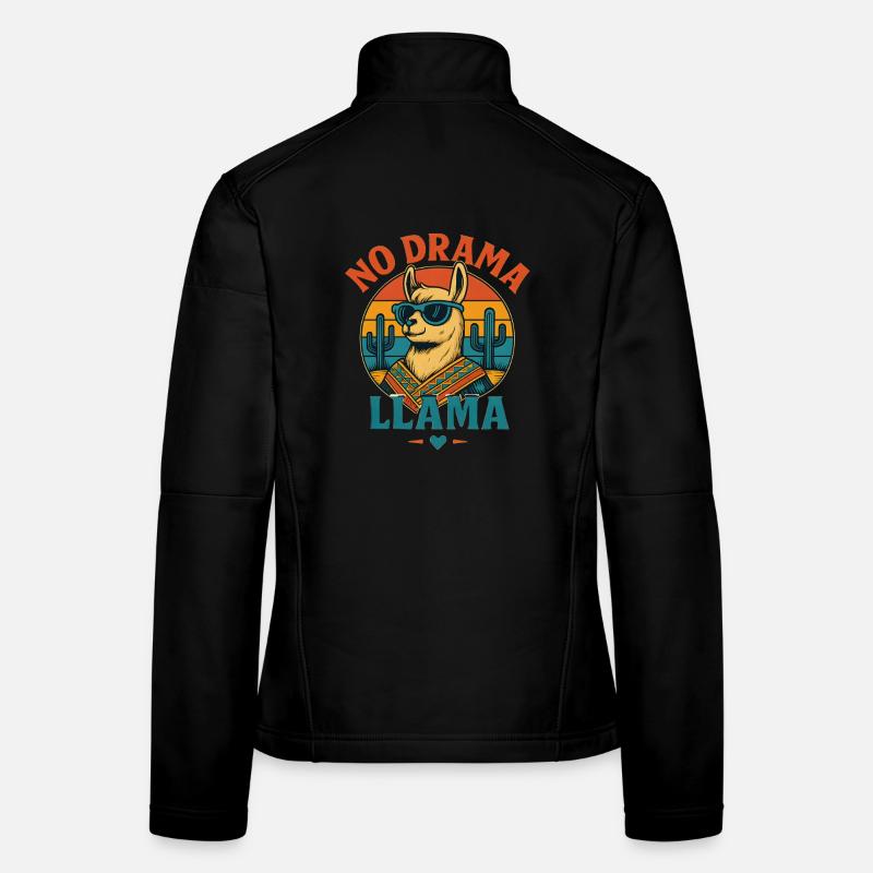Cool Llama with sunglasses and desert scene Women's Softshell Jacket