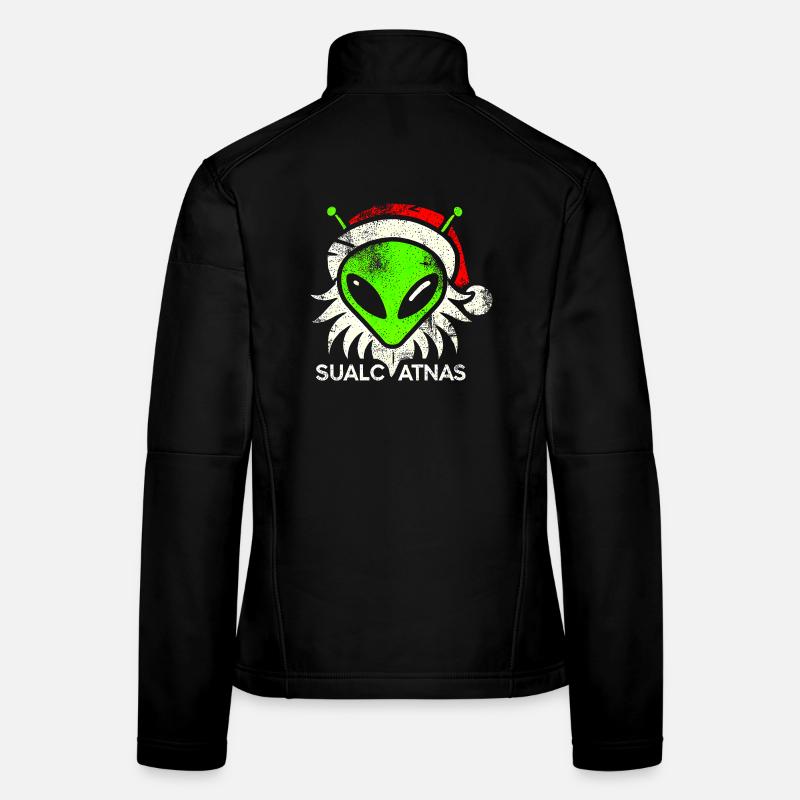 Conception festive de Noël de tête d’extraterrestre Veste en tissu softshell Femme