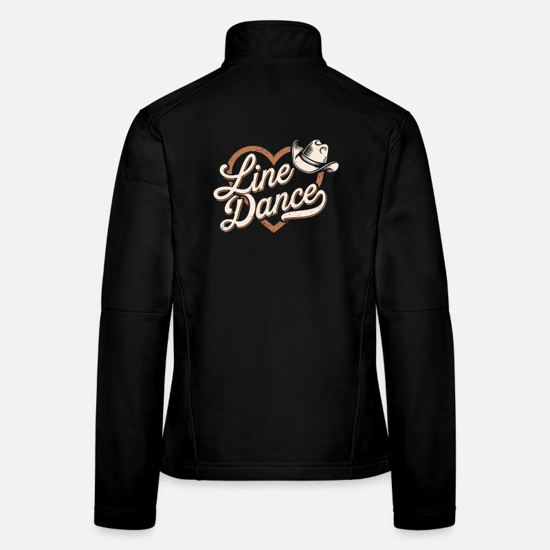 Line dance heart with cowboy hat design Women's Softshell Jacket