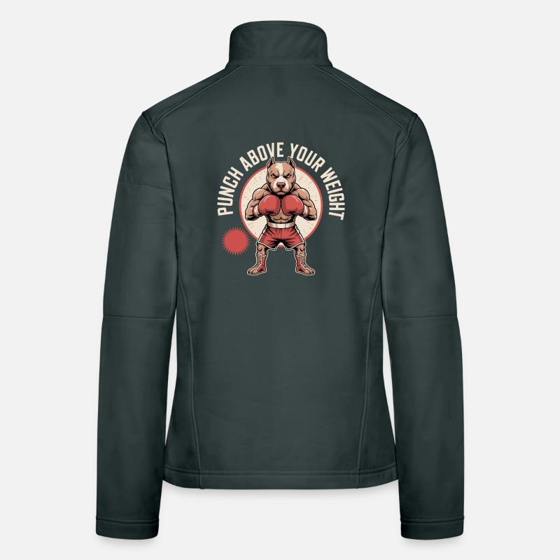 Frappe au-dessus de ton poids Chien de boxe Veste en tissu softshell Femme