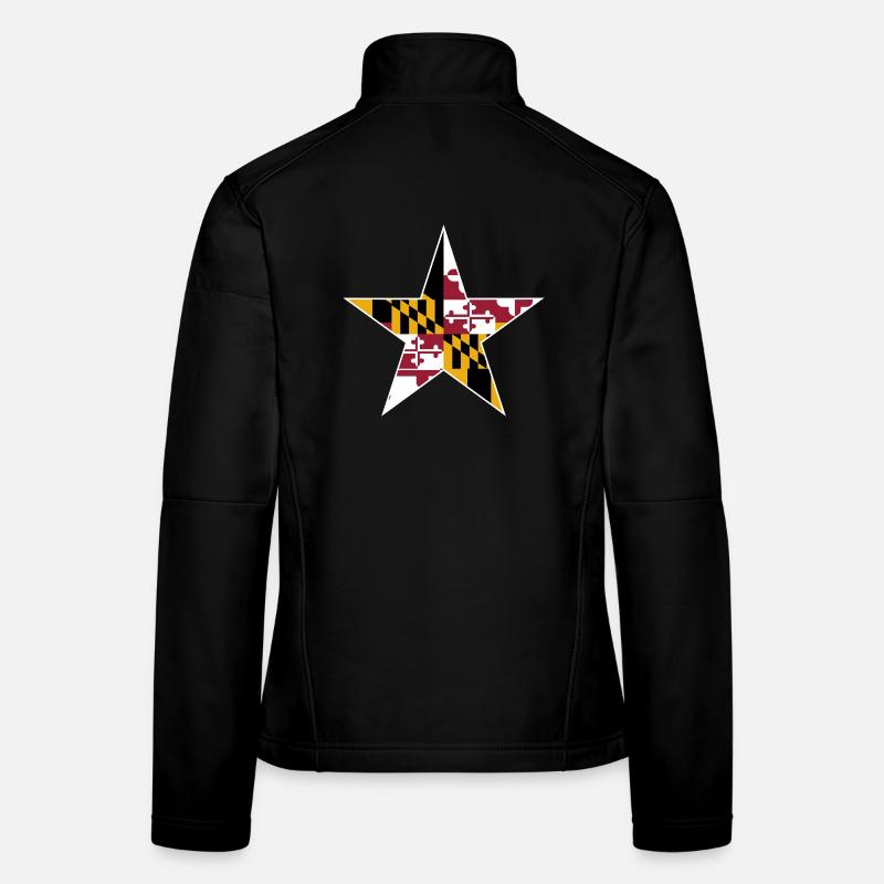 Maryland Flag Star Design Women's Softshell Jacket