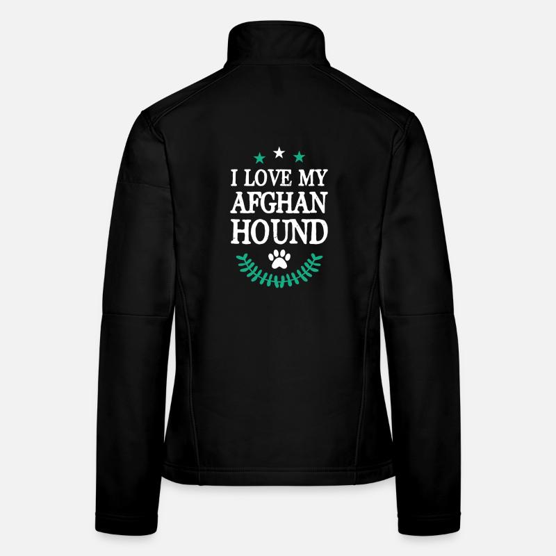 J’aime mon lévrier afghan Veste en tissu softshell Femme