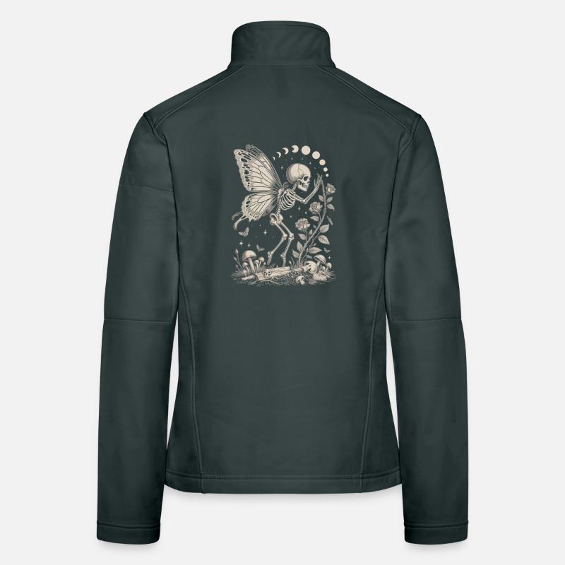 Gothic Skelett Fee mit Mondphasen Frauen Softshelljacke