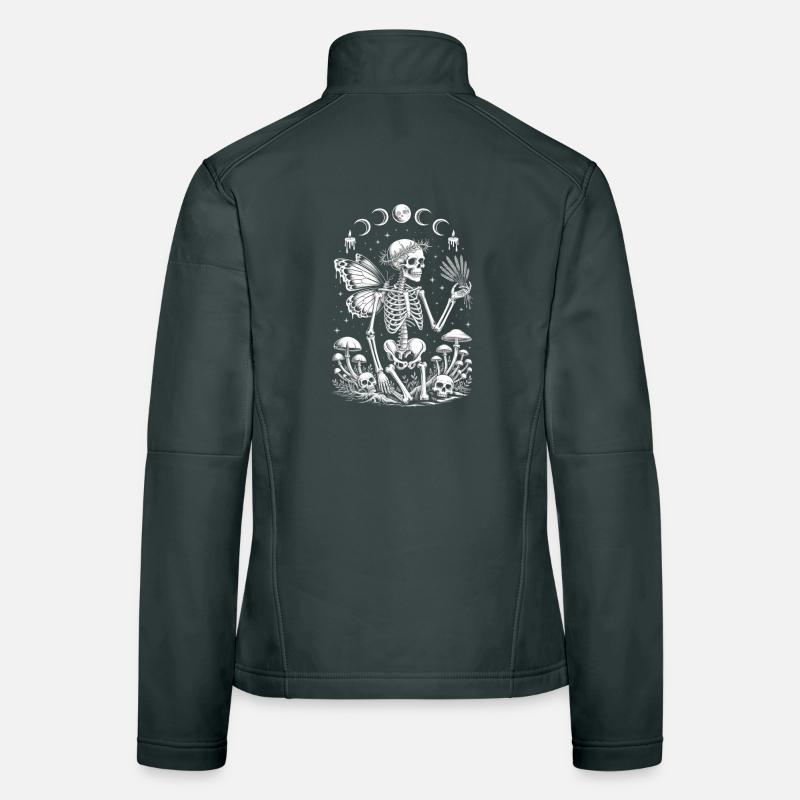 Gothic Skelett Fee mit Mondphasen Frauen Softshelljacke