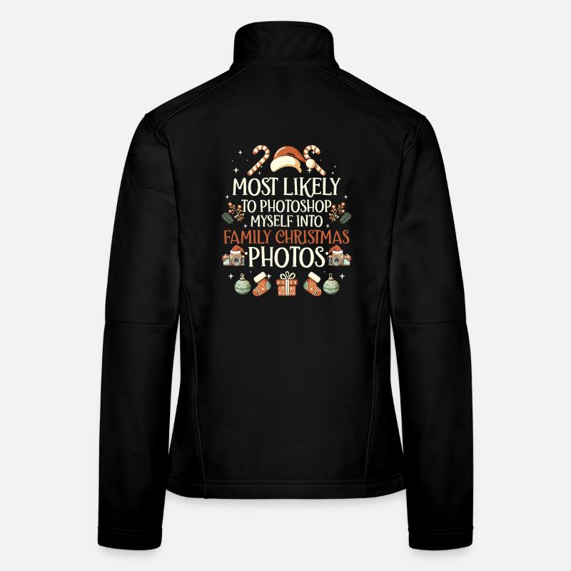 Conception de selfie de Noël en famille Veste en tissu softshell Femme