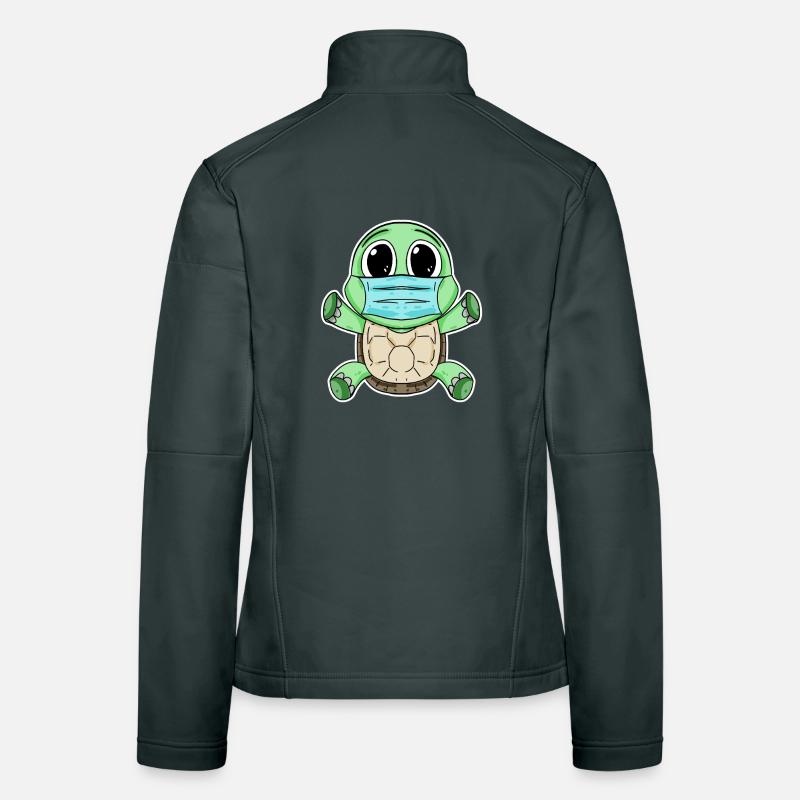 Cute turtle with mask Women's Softshell Jacket