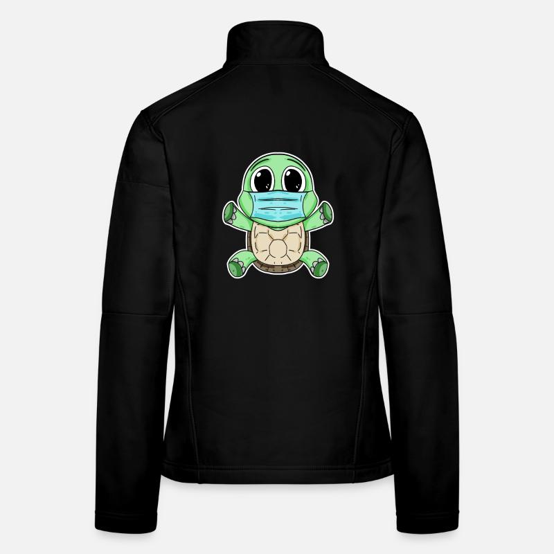 Tortue mignonne avec masque Veste en tissu softshell Femme