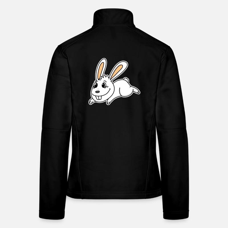 Mignon lapin illustration lapin blanc Veste en tissu softshell Femme
