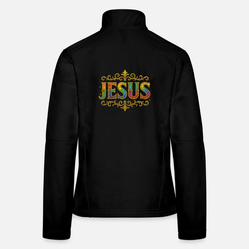 JESUS Glitter Gold Sequins Women's Softshell Jacket