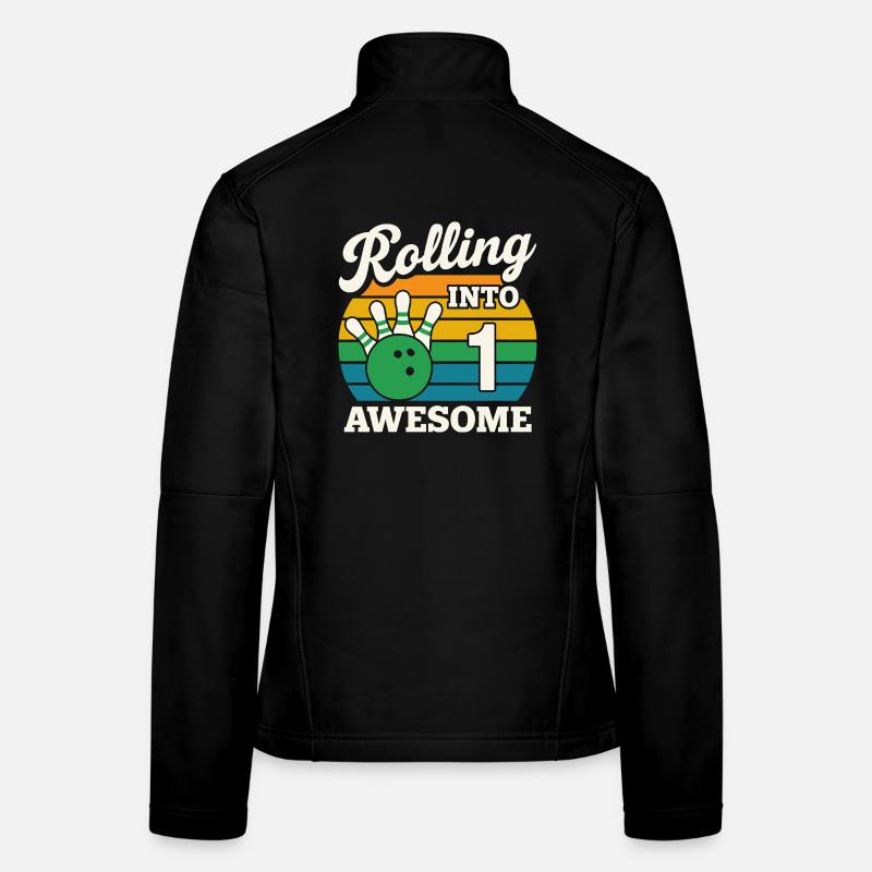 Bowling bis zum 1. Geburtstag - Frauen Softshelljacke - Schwarz