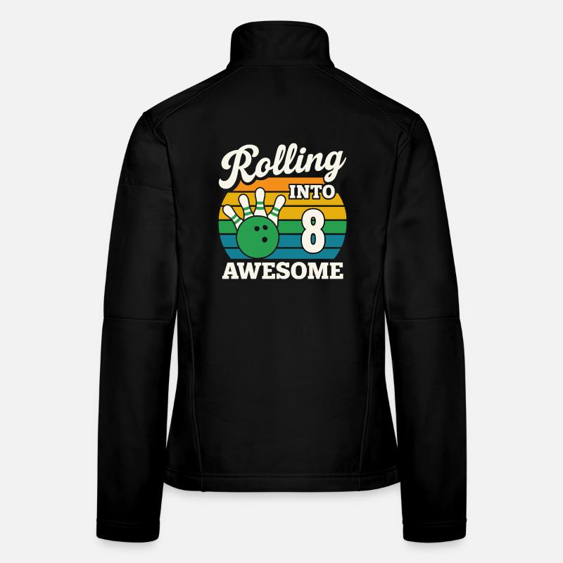 Bowling dans le design impressionnant du 8e anniversaire Veste en tissu softshell Femme