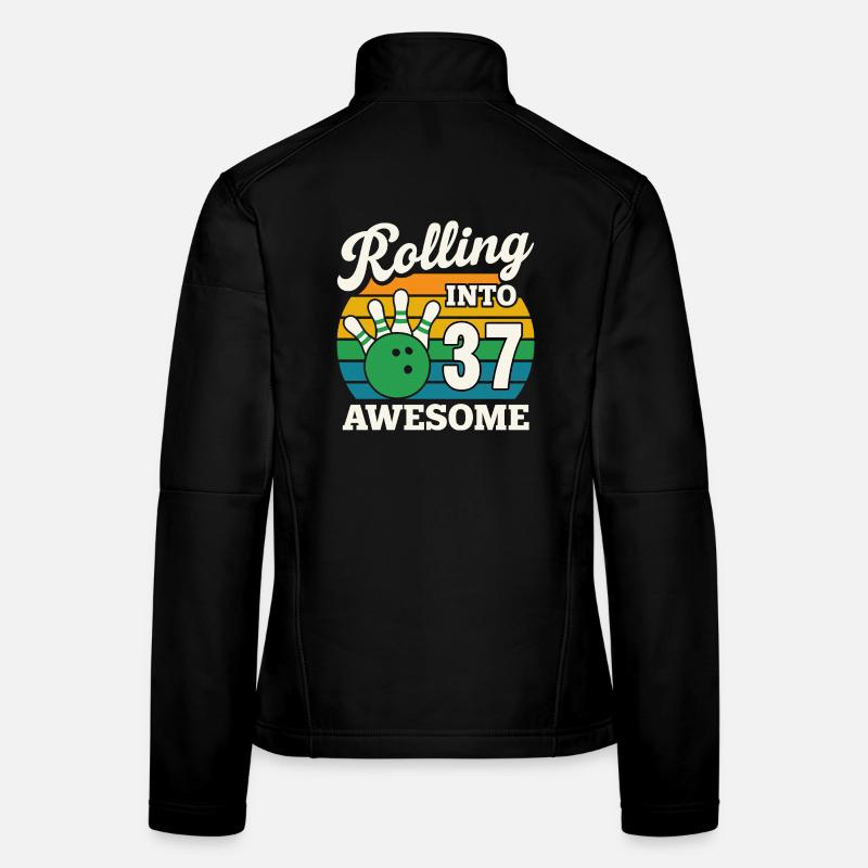 Bowling 37e anniversaire célébration graphique Veste en tissu softshell Femme
