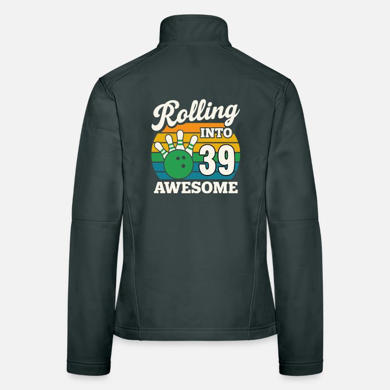 Bowling 39e anniversaire célébration graphique Veste en tissu softshell Femme