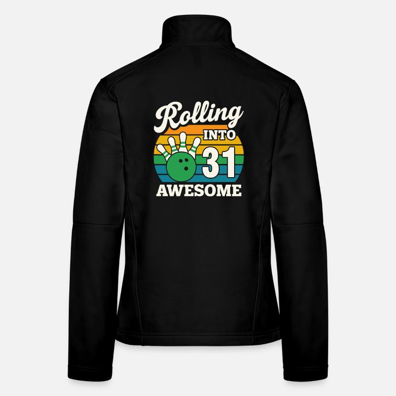 Retro Bowling 31. Geburtstag Design - Frauen Softshelljacke - Schwarz