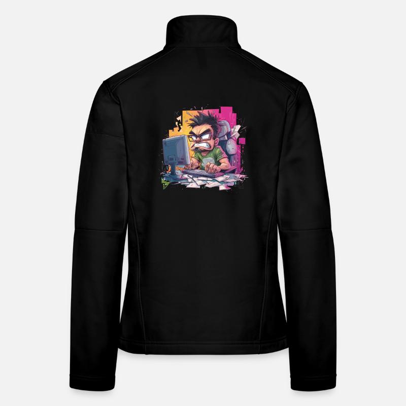 Gamer Rage – Wenn der Controller fliegt - Frauen Softshelljacke - Schwarz