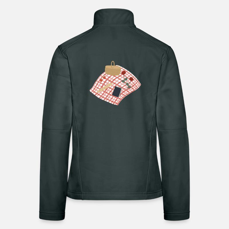 Rustikale Picknickszene Illustration Frauen Softshelljacke