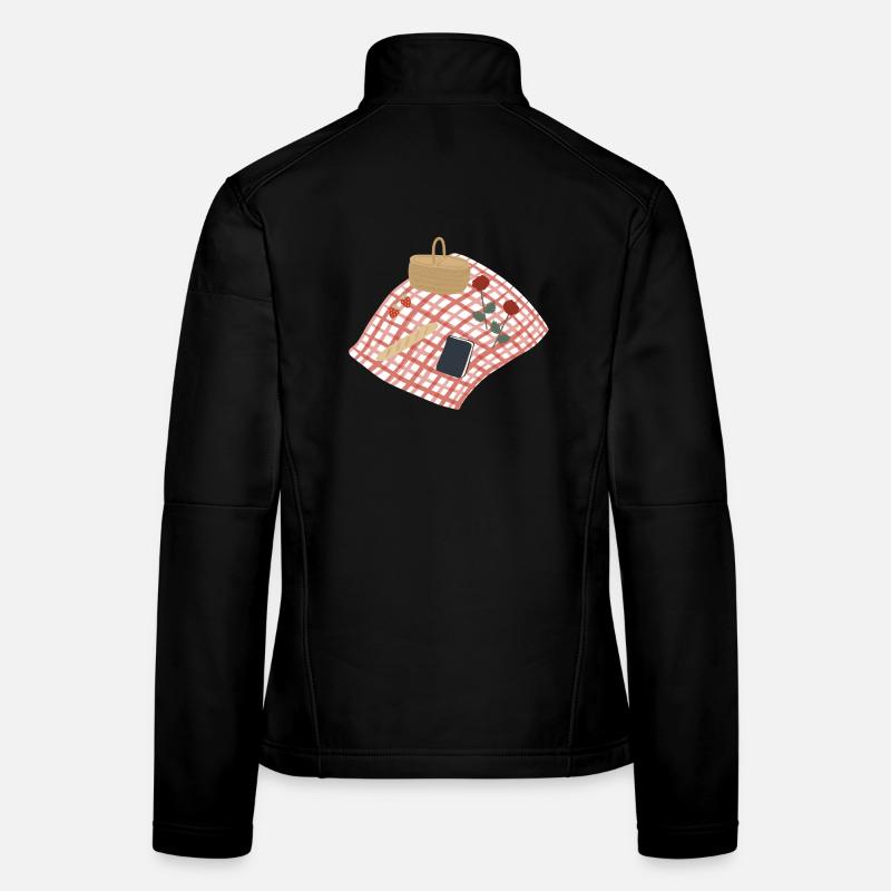 Rustikale Picknickszene Illustration Frauen Softshelljacke