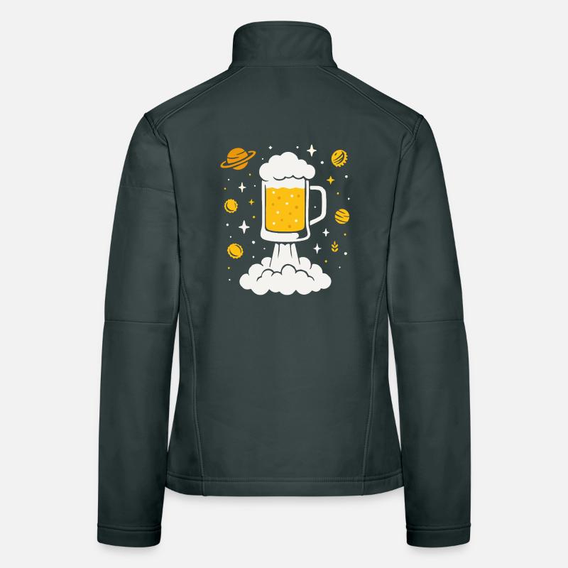 Beer Rocket in Space Women's Softshell Jacket
