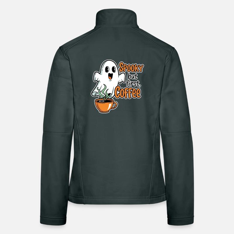 Fantôme effrayant avec humour de café Veste en tissu softshell Femme