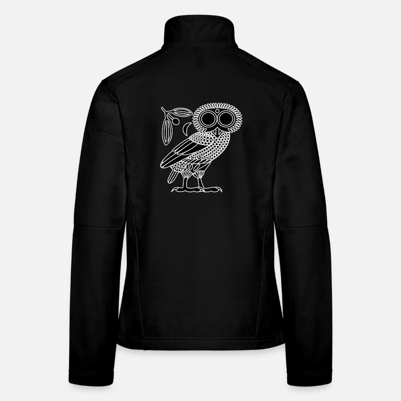 Eule der Athene [Schwarz + Kranz & Halbmond] Frauen Softshelljacke