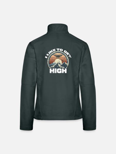 Drone I like to get high - Women's Softshell Jacket - black - Back