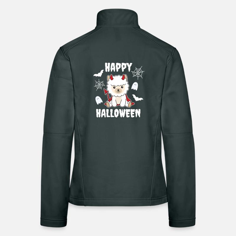 Alpaca Happy Halloween Devil Costume Women's Softshell Jacket