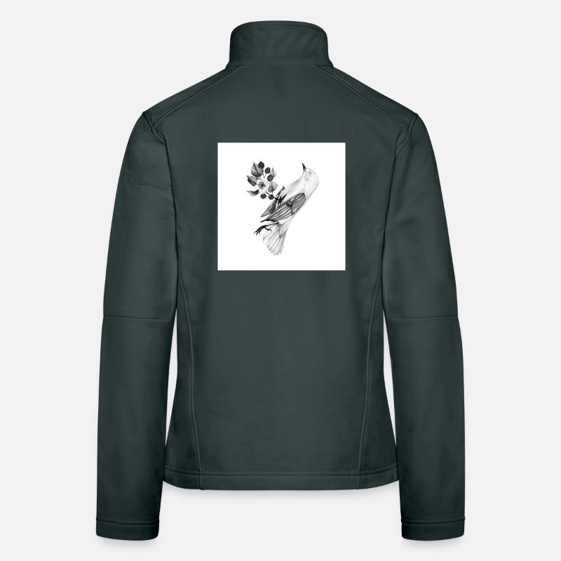 Vogel mit Pflanzen Frauen Softshelljacke