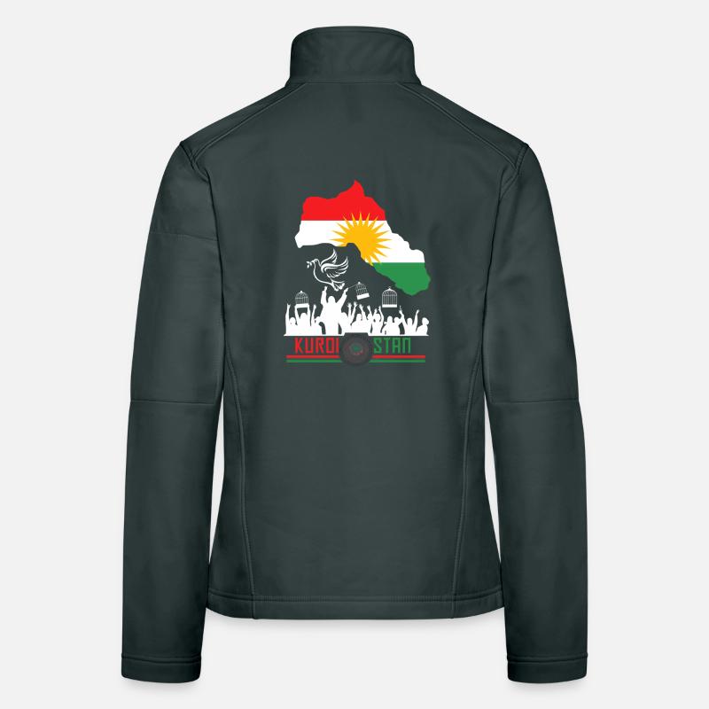 Drapeaux kurdes avec Kurdistan Kurde Veste en tissu softshell Femme