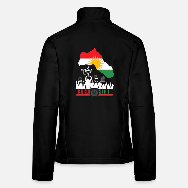 Kurdish flags with Kurdistan Kurd Women's Softshell Jacket