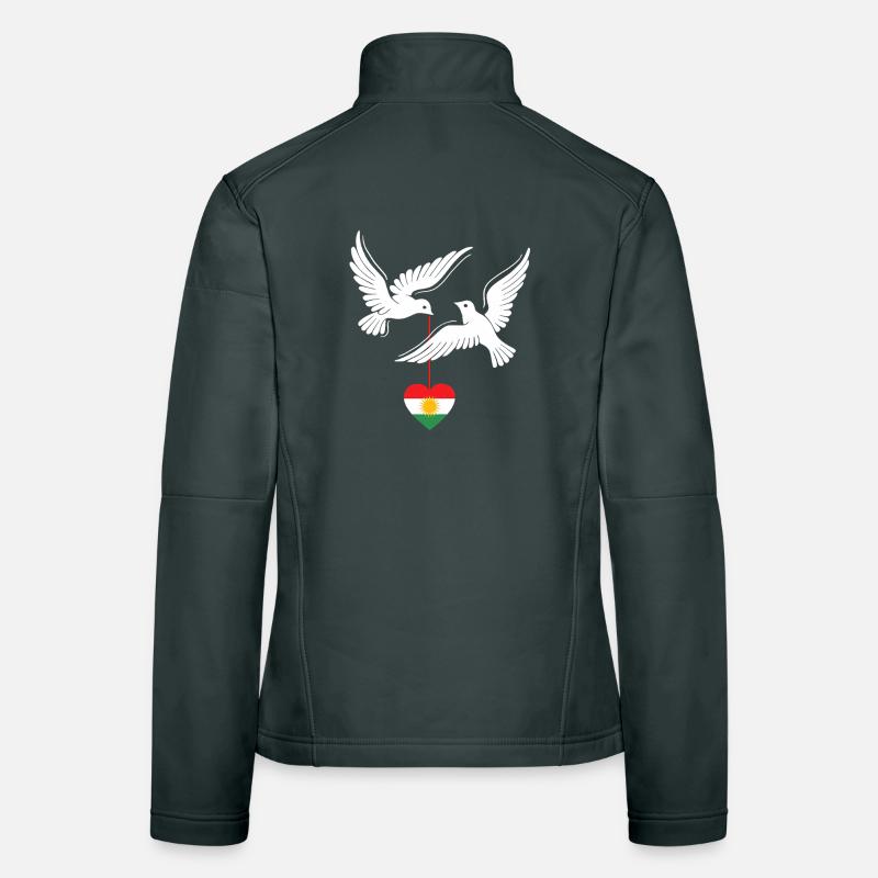 Kurdes du Kurdistan avec drapeau kurde Veste en tissu softshell Femme