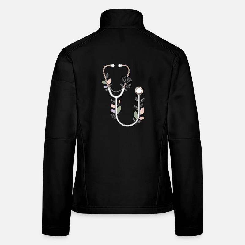 Blumenstethoskop Design Frauen Softshelljacke