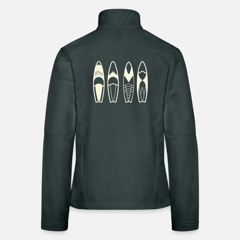 Planches de Surf Abstraites Minimalistes Veste en tissu softshell Femme