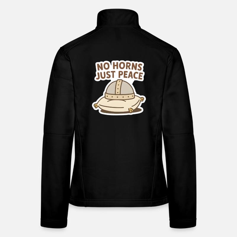 Peaceful Sack with No Horns Message Women's Softshell Jacket