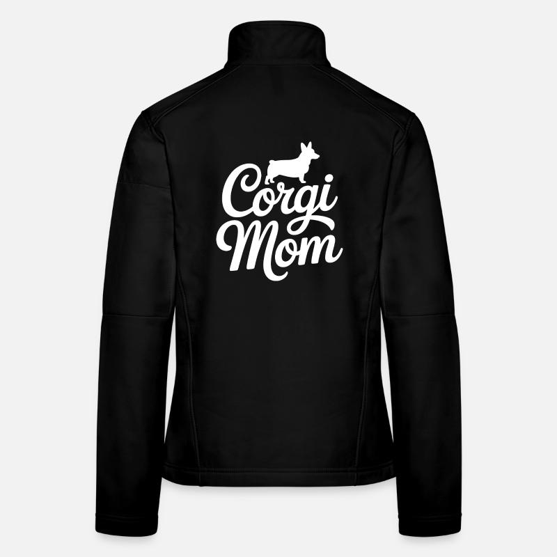 Conception de motif de silhouette de maman corgi Veste en tissu softshell Femme