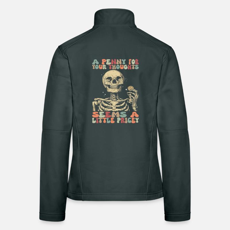 Sarcastic Skeleton Halloween Skull Women's Softshell Jacket