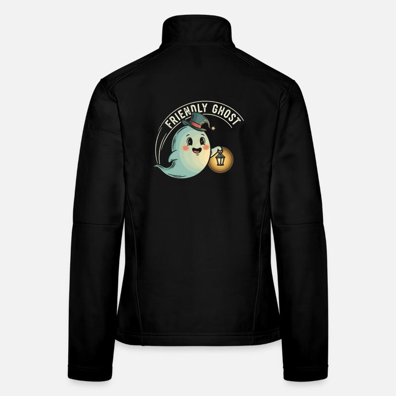 Fantôme amical avec lanterne Veste en tissu softshell Femme