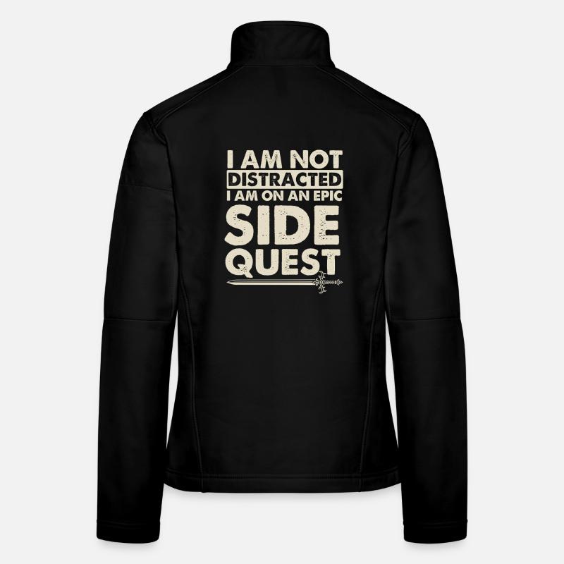 Sur une quête secondaire épique Pas distrait RPG Gamer Veste en tissu softshell Femme